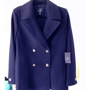 Navy Double Breasted Peacoat NWT Size 12